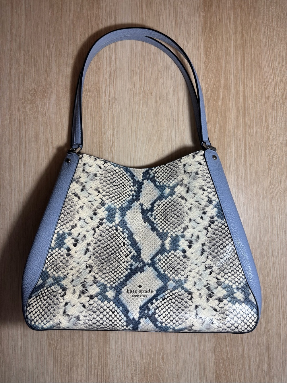 kate spade Blue Leather & Snakeskin-Print Crossbody Bag